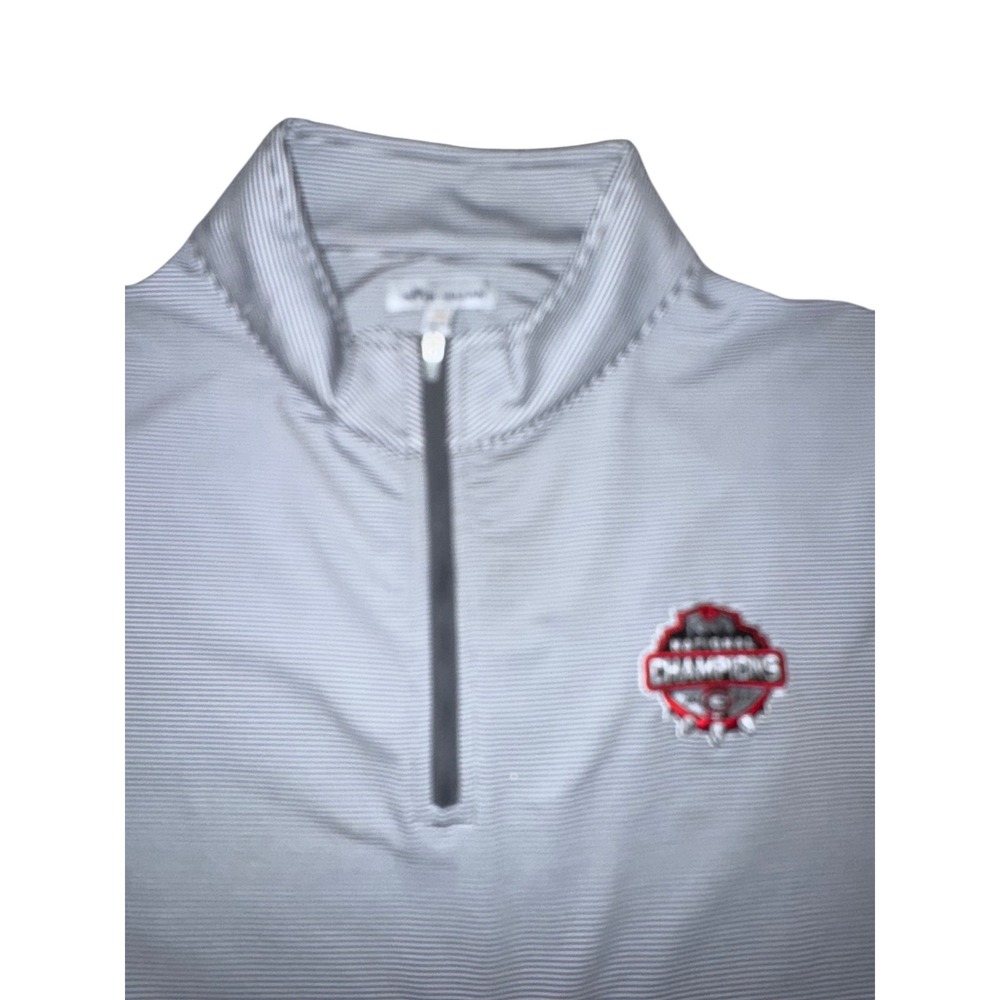 Peter Millar Georgia Bulldogs 2021 National Champions  Striped Quarter Zip XXL‎